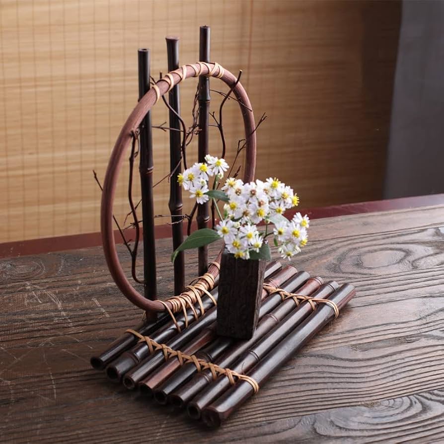 Amazon｜竹編み 花器 花瓶 竹器 丸い月のデザイン 生け花 竹